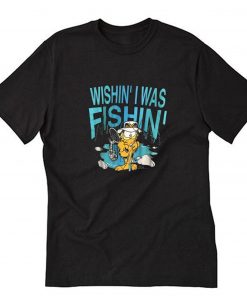 Wishin’ I Was Fishin’ Vintage 70s Garfield Fishing T-Shirt PU27