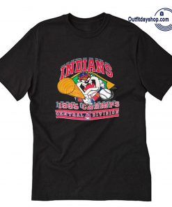 Vintage 90's Taz Cleveland Indians 1995 Champs MLB Warner Bros T-Shirt AA