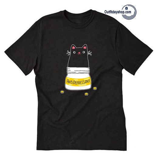 Cute Cat Kitten Antidepressant Funny T Shirt ZA