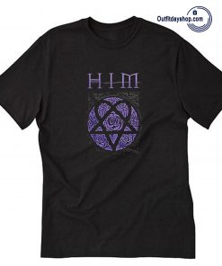 HIM PURPLE Roses Logo Gothic Rock Band T-Shirt ZA