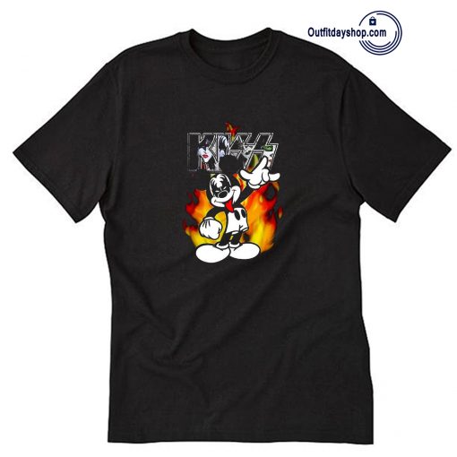 Kiss Mickey Mouse Band Black T-Shirt ZA
