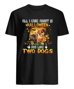 Dachshund All I Care About Is Halloween And Like Two Dogs Shirt ZA