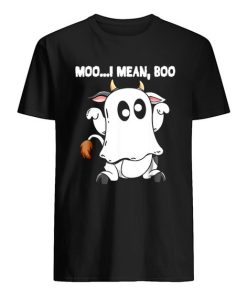 Ghost Cow Moo I Mean Boo Halloween Cow Lover T-Shirt ZA