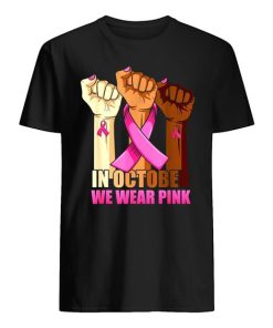 Hand In october we wear pink breast cancer awareness month T-Shirt ZA