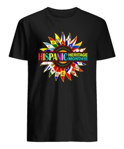 Hispanic Heritage Month Latino Countries Flags Sunflower T-Shirt ZA