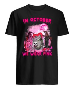 In October We Wear Pink Cat Witches Breast T-Shirt ZA
