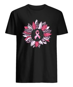 Sunflower Pink Breast Cancer Awareness Women Warrior T-Shirt ZA