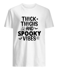 Thick Thighs And Spooky Vibes Funny Halloween Quote shirt ZA