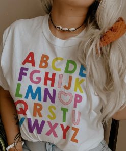 ABC I Love You Alphabet Love Graphic Tee for Women or Men Shirt ZA