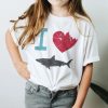 I Love Sharks Heart Bite Shirt ZA