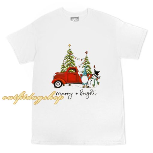 Merry and Bright Christmas Car T-Shirt ZA