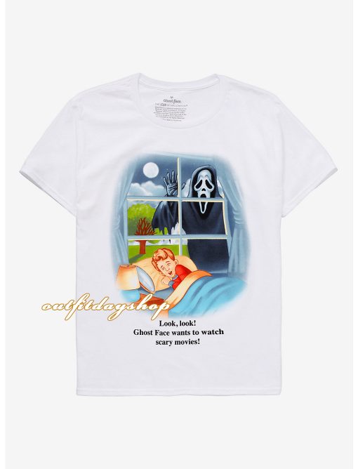 Scream Ghost Face Retro Book T-Shirt ZA