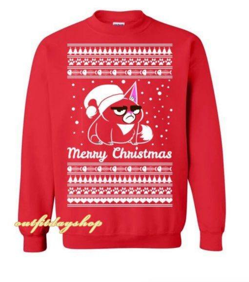 Ugly Cat Christmas Sweatshirt ZA