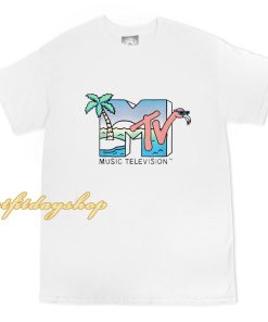 MTV Beach Island Flamingo Logo Vintage Graphic T Shirt ZA