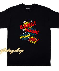 Bang Boom Pow Wham Comic Bubbles Premium T-Shirt ZA