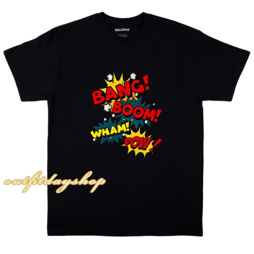 Bang Boom Pow Wham Comic Bubbles Premium T-Shirt ZA