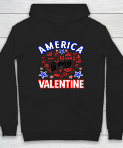 America is My Valentine Proud American Heart USA Hoodie ZA