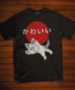 Vintage Japanese Cat Kawaii Anime T-Shirt ZA