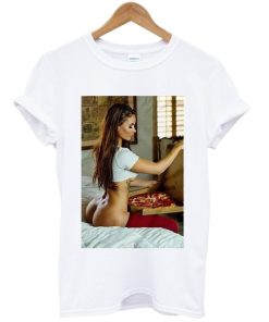 Sexy Pizza Girl On Bed Tshirt ZA