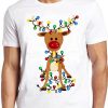 Christmas Reindeer Xmas Adorable Party Gift Man Woman Tee T Shirt ZA