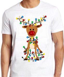 Christmas Reindeer Xmas Adorable Party Gift Man Woman Tee T Shirt ZA