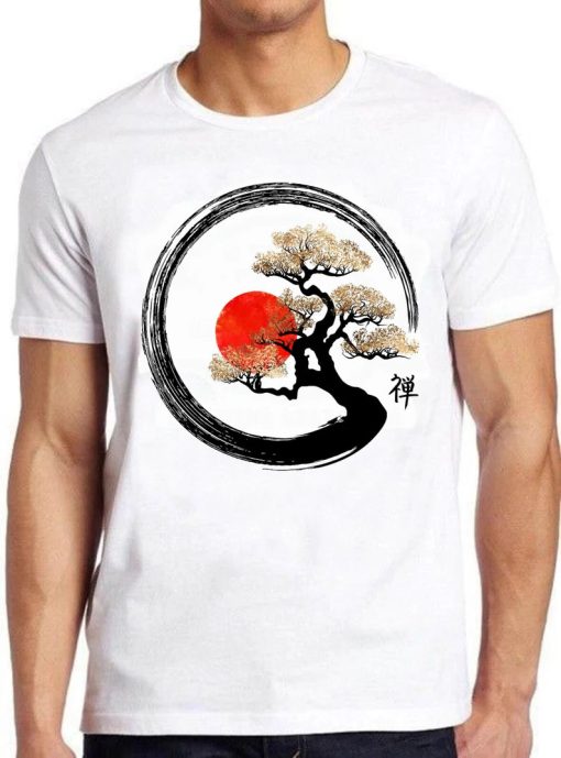Enso Circle Bonsai Tree Cool Japanese Cult Music Movie Meme Funny Gift Tee T Shirt ZA