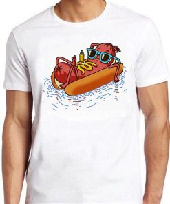 Hot Dog Summer Holiday Vacation Swimming Pool Funny Meme Gift Tee Gamer Cult Movie Music T Shirt ZA