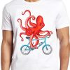 Octopus On A Bicycle Meme Funny Style Cult Movie Music Gift Tee T Shir ZA