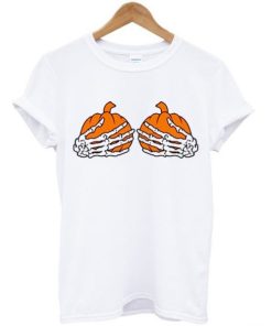 Pumpkin Boobs Skeleton Hands T-shirt ZA