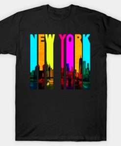 Retro New York Cityscape Skyline T-Shirt ZA