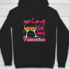 Wine Is My Valentine Funny Vintage Valentines Day Hoodie ZA