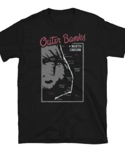 Outer Banks NC Map T-shirt ZA