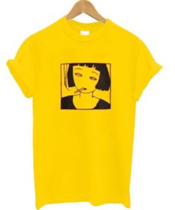 Smoking Girl Yellow T Shirt ZA