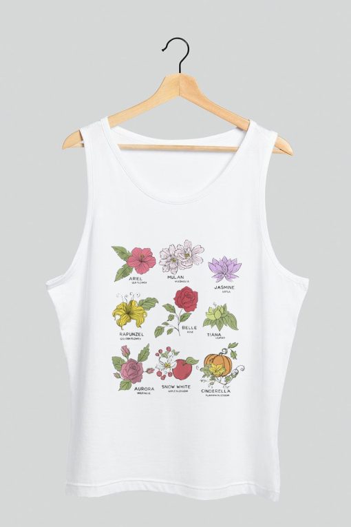 Disney Princesses Types Of Flowers Tank Top