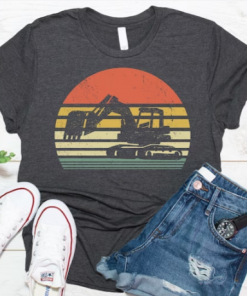 Retro Excavator Construction T-Shirt AL